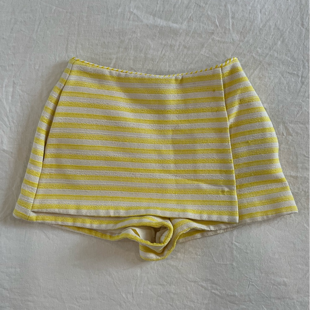 Zimmermann High Tide Nautical High Waist Cotton Blend Wrap Skort